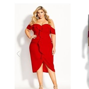 CITY CHIC Va Va Voom Dress In red